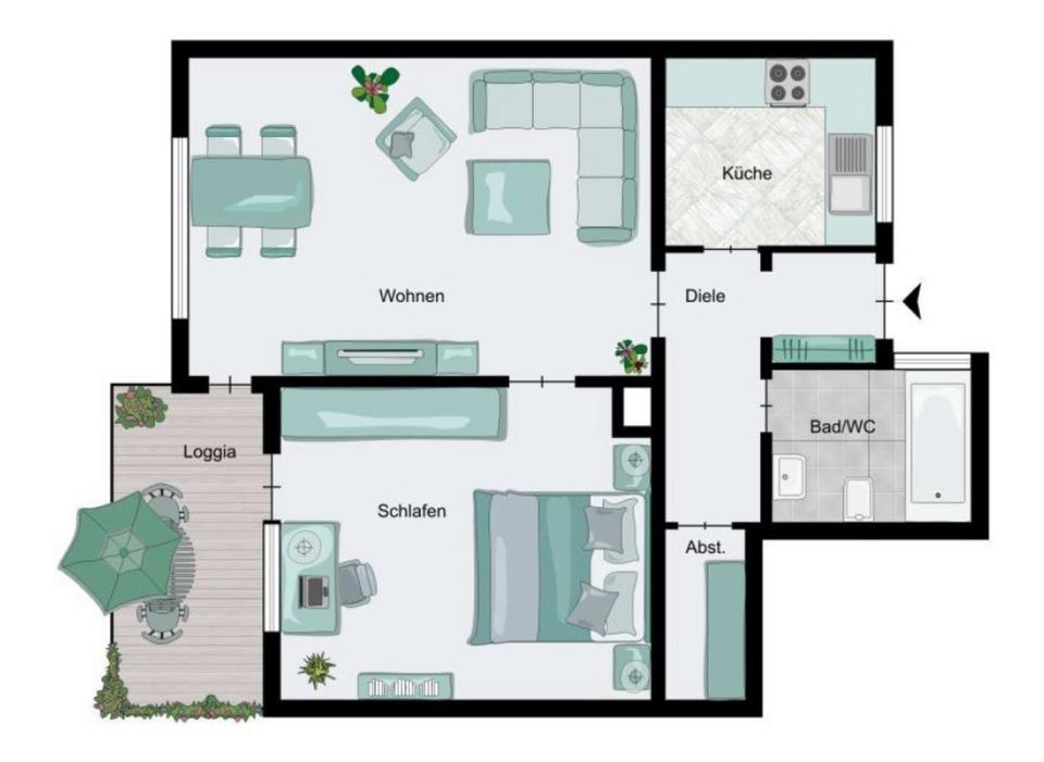 Thumbnail-Helle 2-Zimmer Wohnung in ruhiger Lage von Metzingen