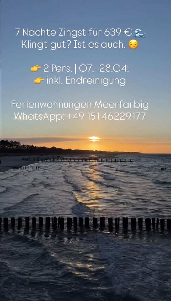 Thumbnail-Ferienwohnung Zingst Ostsee – ruhig & zentral – BalkonTerrasse