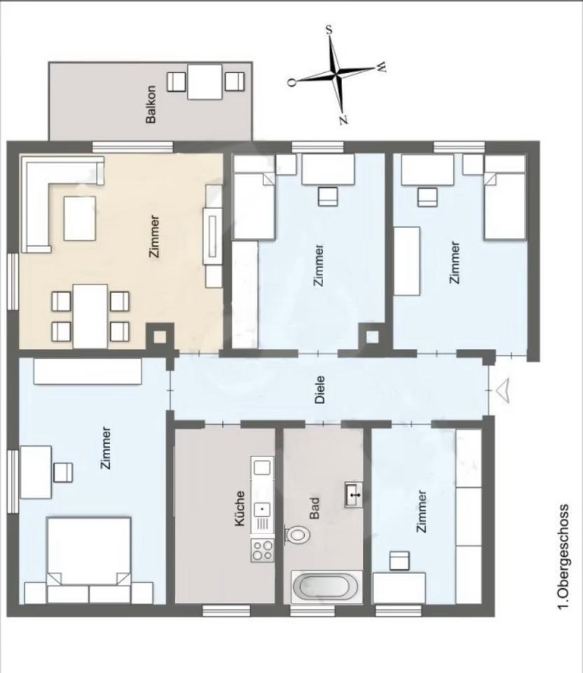 Thumbnail-Lichtdurchflutete 5-Zi-Whg. mit neuer EBK, Balkon&Garten in Aalen
