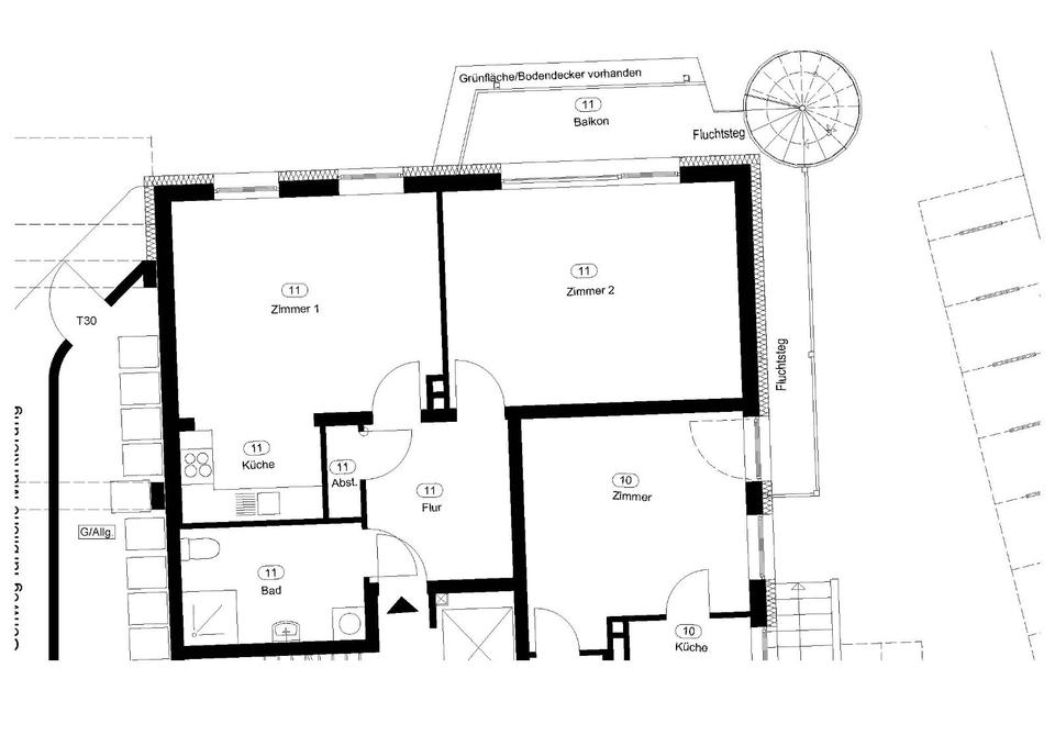 Thumbnail-Helle-Ruhige-Zentrale 1-Zimmer-Wohnung-Balkon-offener Wohn-Küche