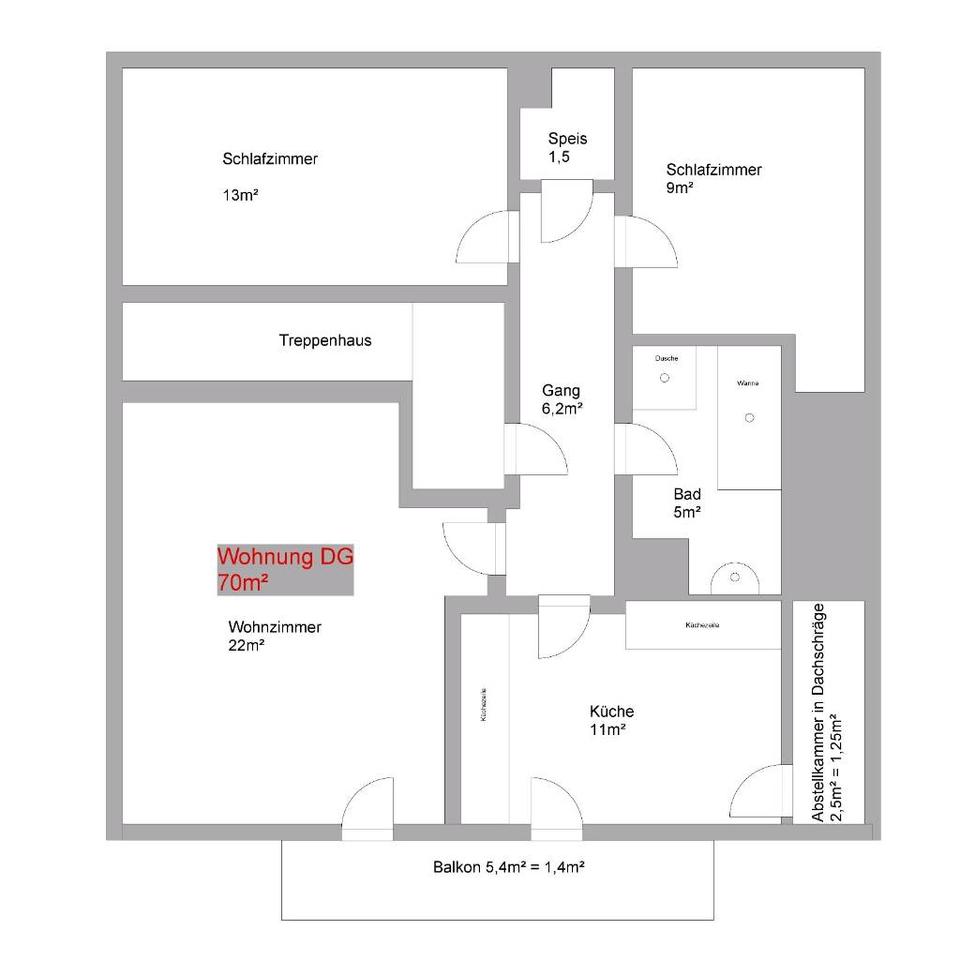 Thumbnail-Dachgeschosswohung 3 Zimmer Nußdorf Nähe Traunstein Chiemsee