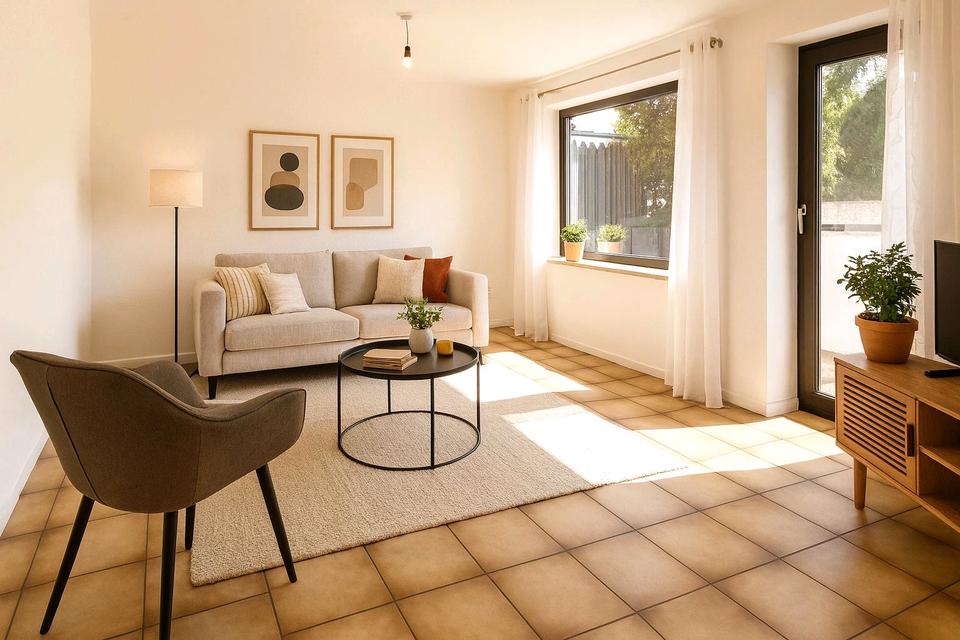 Thumbnail-Erdgeschosswohnung + Gartenanteil + Fußbodenheizung + Sackgasse