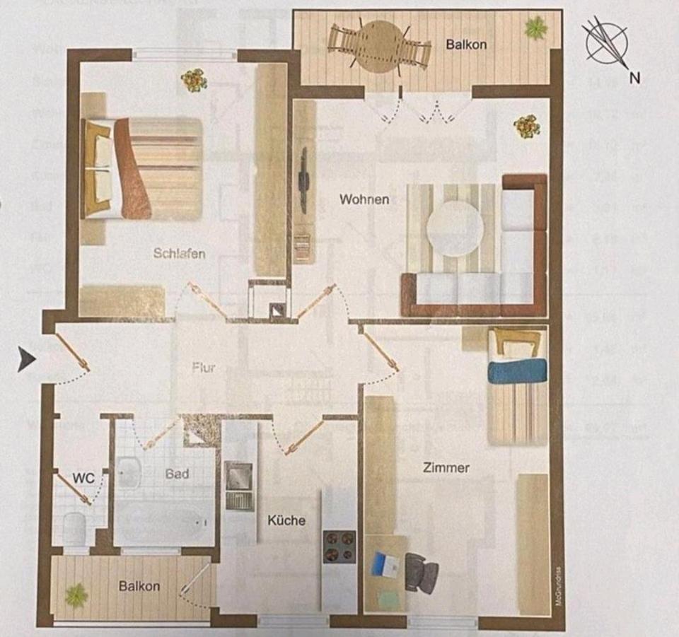 Thumbnail-schöne 3 Zimmer-Wohnung mit Balkon in Korntal-Münchingen
