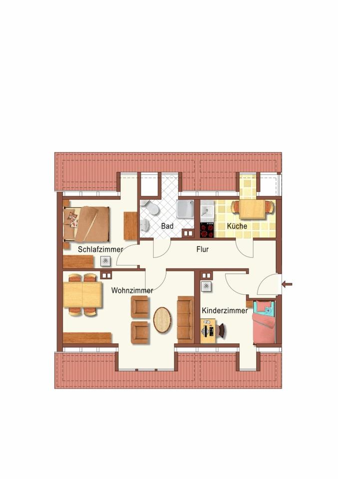 Thumbnail-3 Zi. Wohnung in Waldheim zu vermieten