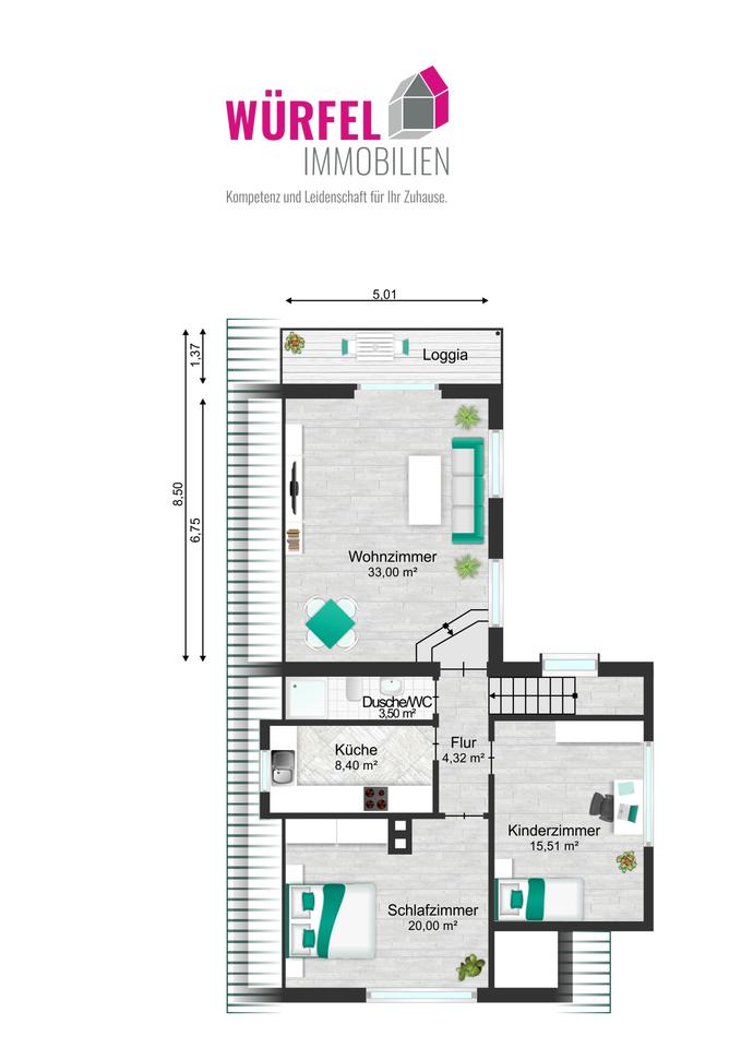 Thumbnail-Charmante Obergeschosswohnung mit großer Loggia in ruhiger Lage von Stelle
