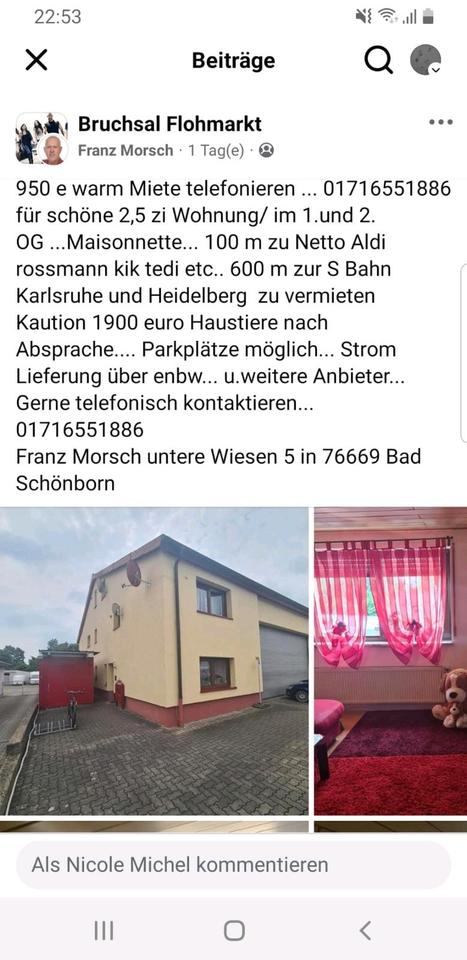 Thumbnail-Wohnung 2,5 zi 76669 Bad Schönborn