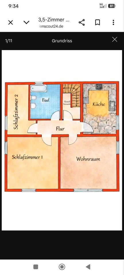 Thumbnail-3-Zimmer-Dachgeschosswohnung in ruhiger Feldrandlage – Bruchköbel