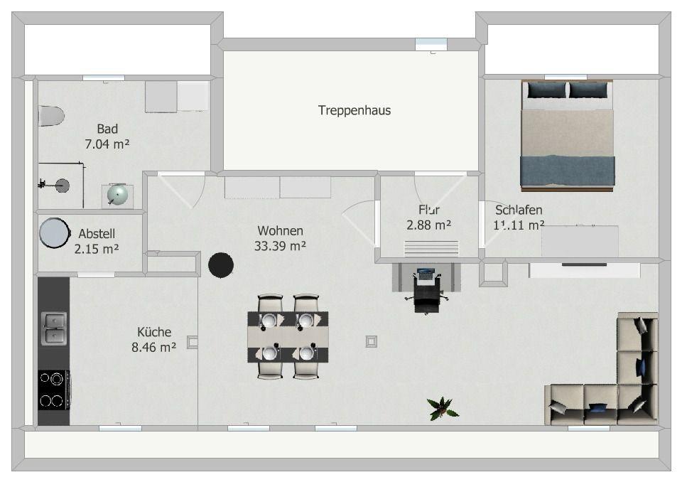 Thumbnail-2,5 Zimmer DG Wohnung ca. 60qm in Dottingen