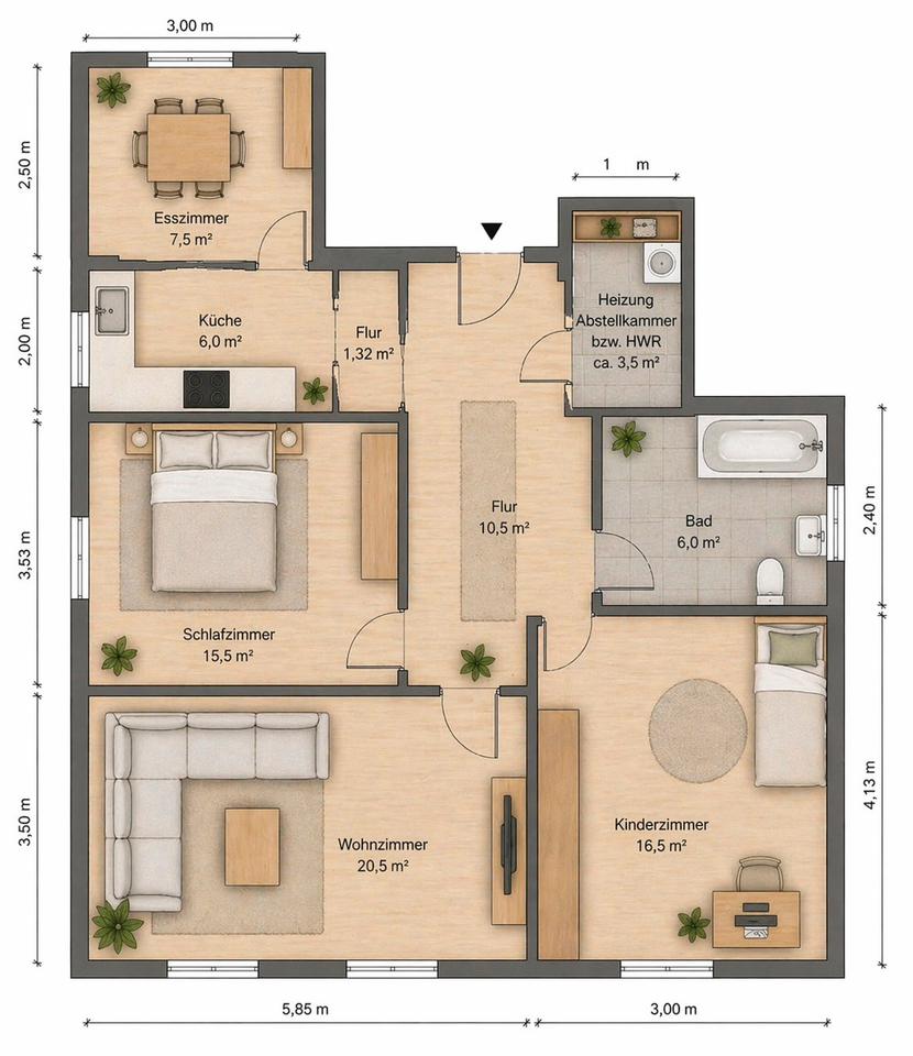 Thumbnail-Moderne 3,5 Zimmer Wohnung inkl. KücheStellplatz ohne Makler