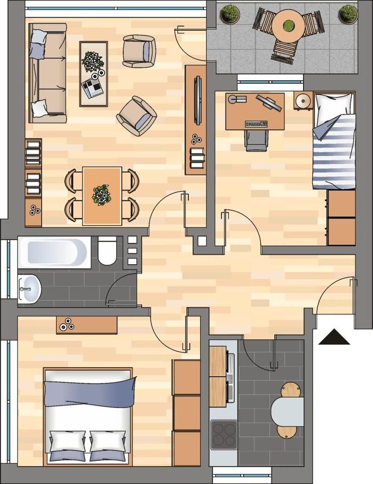 Thumbnail-3-Zimmer-Wohnung in Wilhelmshaven Wiesenhof