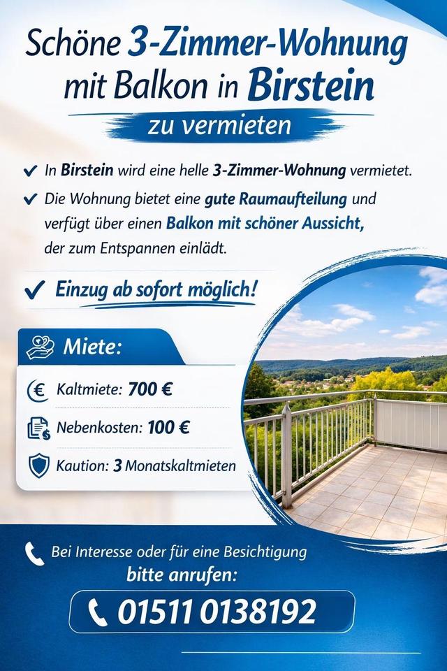 Thumbnail-Schöne 3 Zimmerwohnung in Birstein