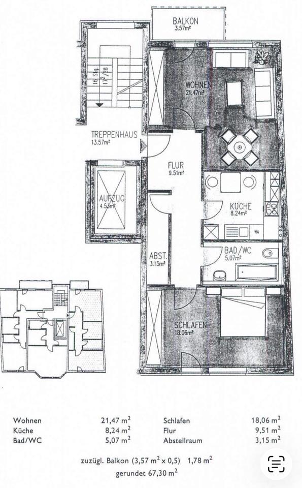 Thumbnail-Heimwerker aufgepasst: 2-Zi + Balkon am Körnerplatz