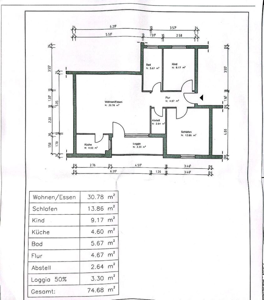 Thumbnail-Wohnung 3 Raum+Balkon+TG+Keller