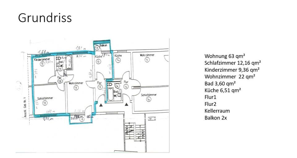Thumbnail-3- Zimmer Eigentumswohnung 63qm 2x Balkon zu Verkaufen