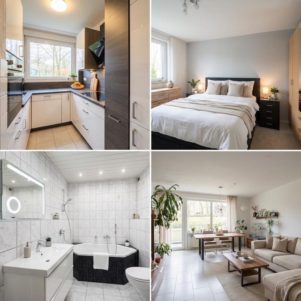 Thumbnail-Moderne 2-Zimmer-Erdgeschosswohnung mit Balkon in Duisburg