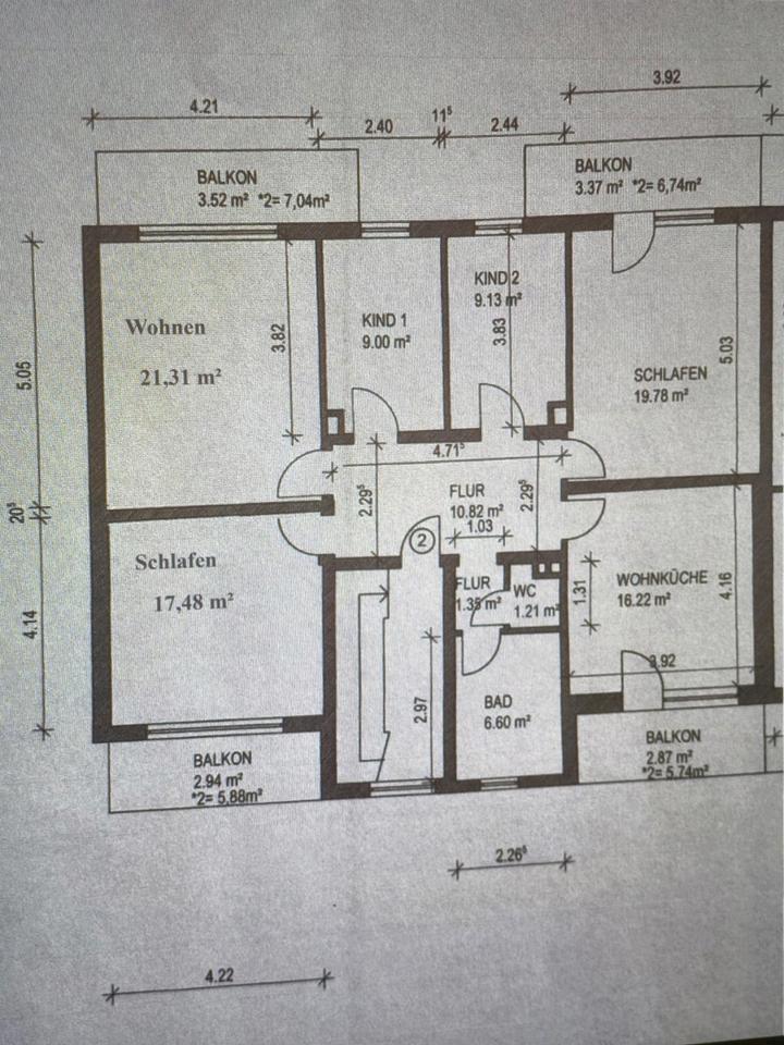 Thumbnail-5 ZKB Wohnung mit 4 Balkon und Garten in ruhiger idyllischer Lage