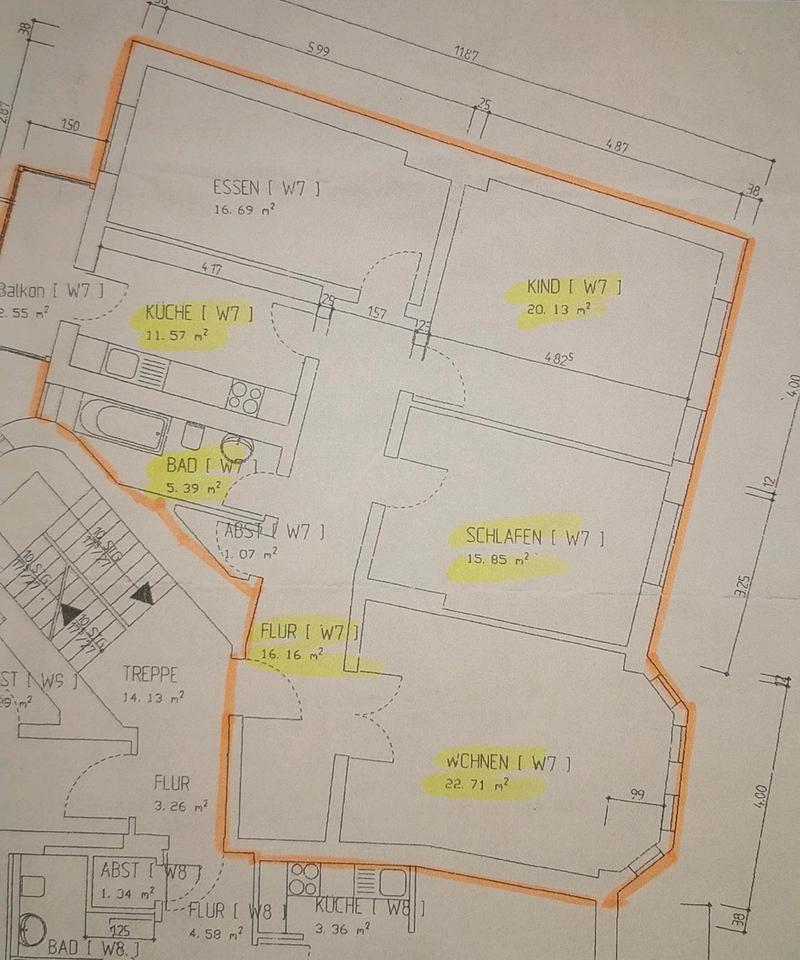 Thumbnail-große 4 Raum Mietwohnung 109 qm