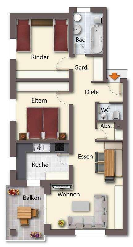 Thumbnail-Moderne 3-Zimmer-Erdgeschosswohnung,zentral in Sinn ab 01.10.2026
