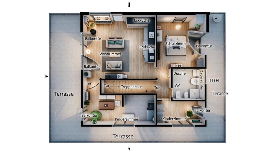 Thumbnail-4-Zimmer Penthouse-Wohnung XL-Dachterrasse – Neubau 2025