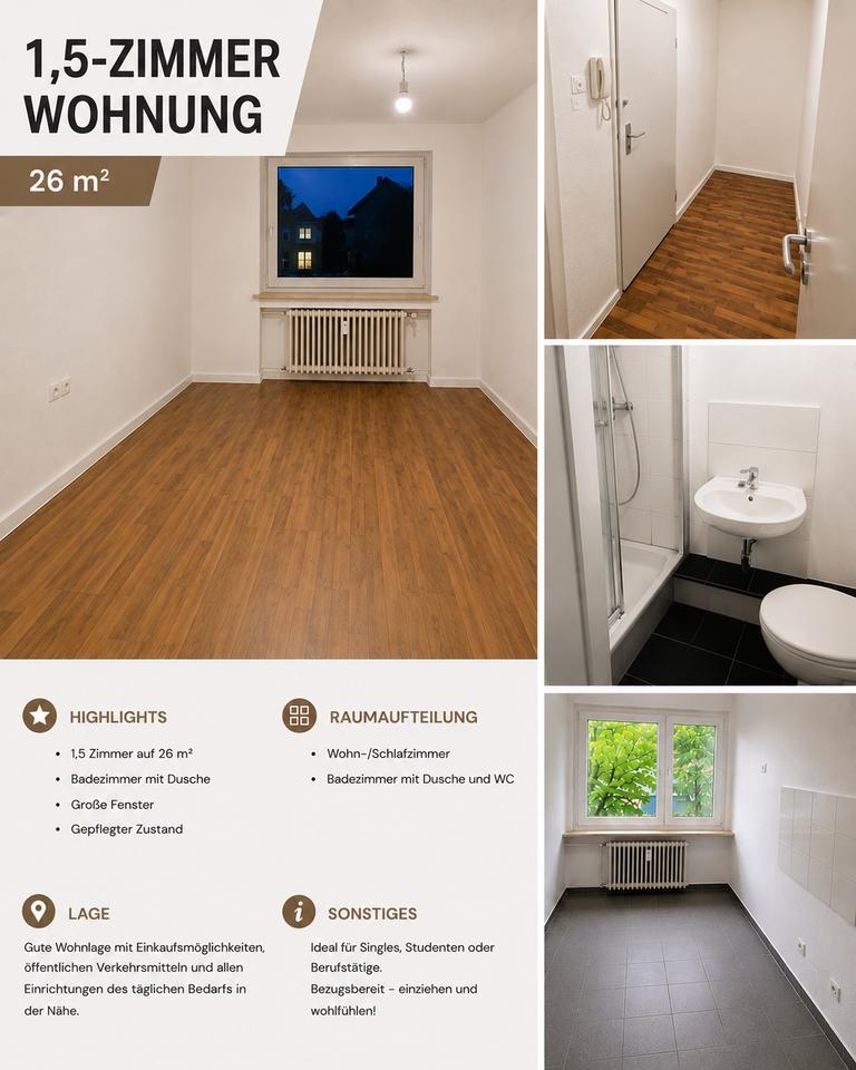 Thumbnail-1,5-Zimmer-Wohnung in zentraler Lage – ideal für Singles