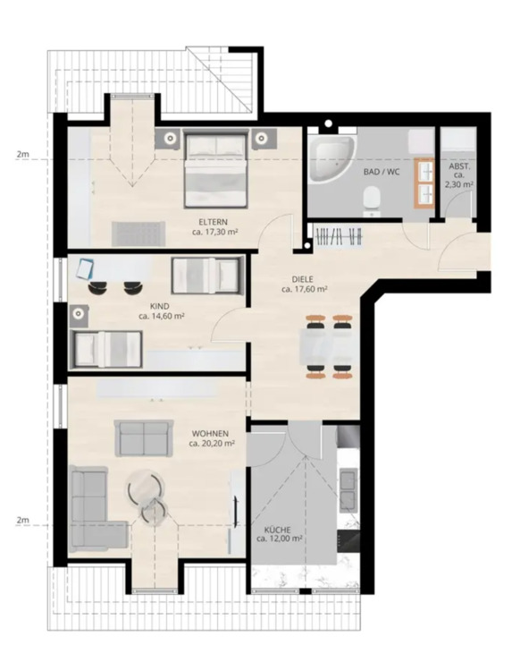 Thumbnail-Große 3-Zimmer Wohnung mit Abstellraum