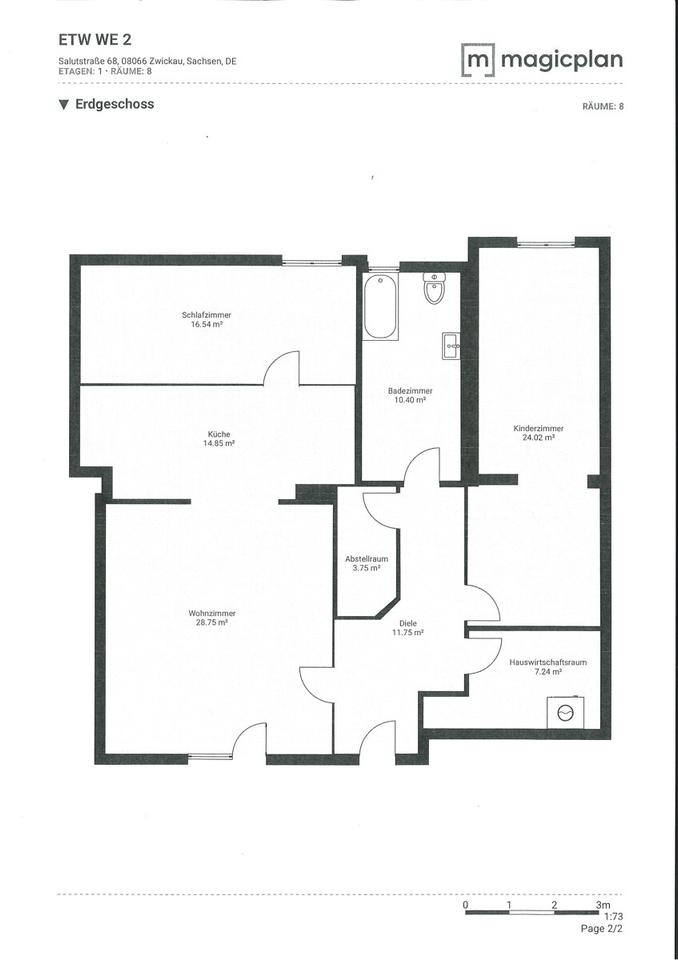 Thumbnail-Erstbezug nach sanierung: großzügige 3 Zimmer Wohnung in Zwickau (Auerbach), Hochparterre, Carport