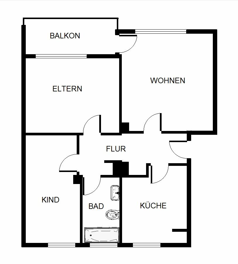 Thumbnail-3-Zimmer-Wohnung mit Balkon in Gelsenkirchen Hassel