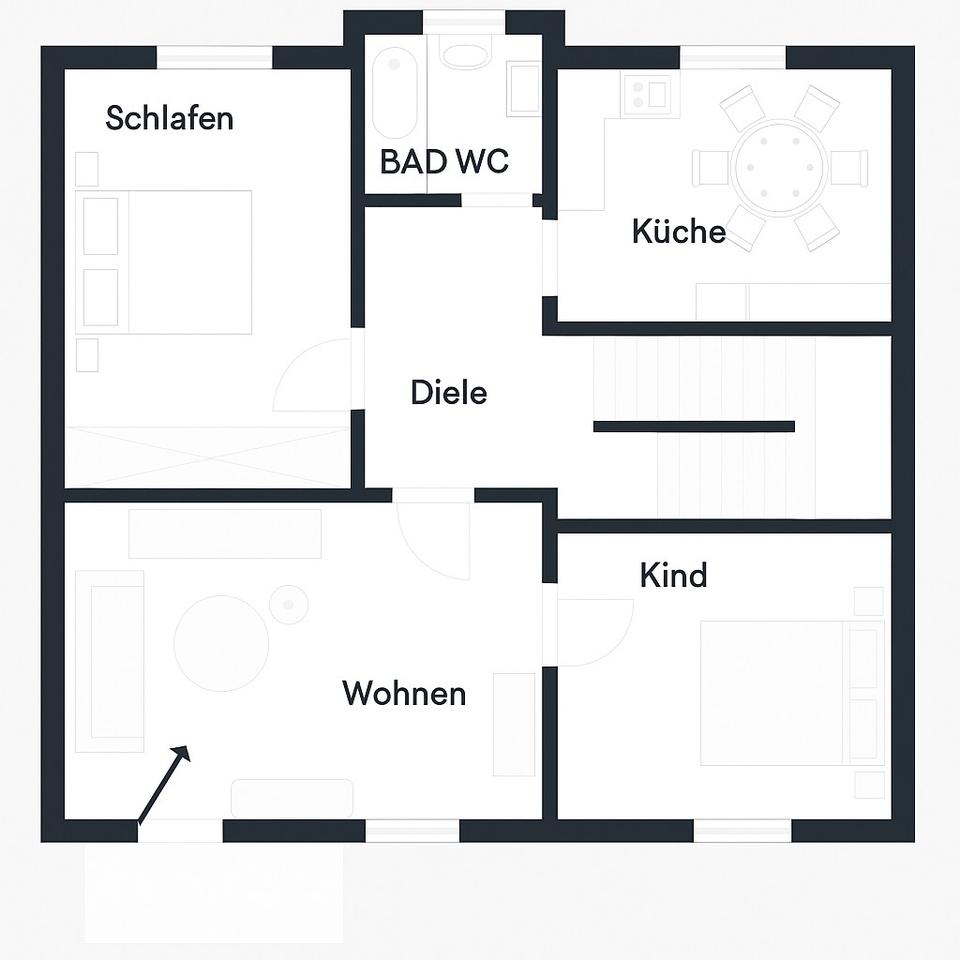 Thumbnail-3,5-Zimmer-Wohnung in zentraler Lage von Kehl mit Balkon, Klima