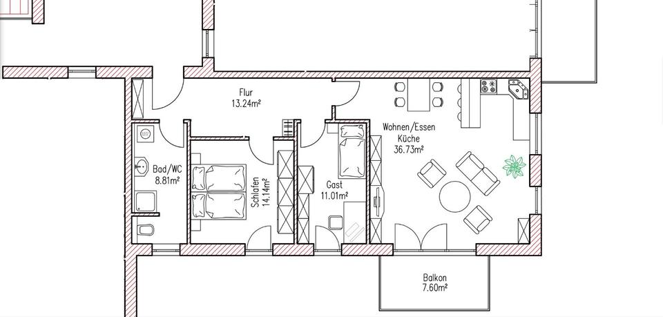 Thumbnail-3 Zimmer Wohnung - 1. Obergeschoss