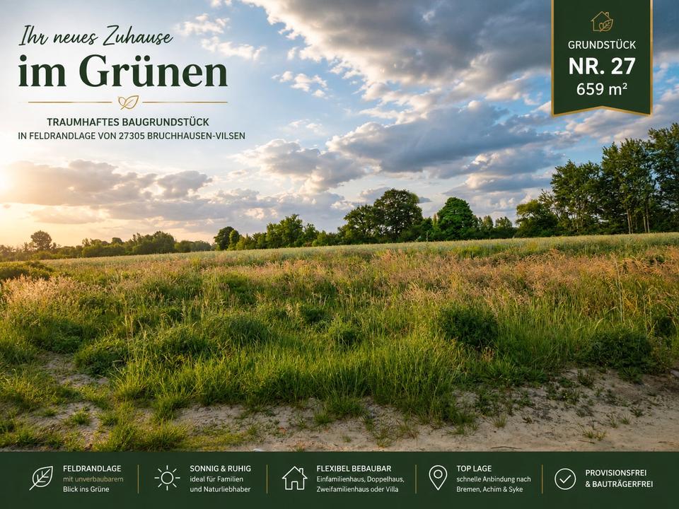 Thumbnail-Grundstück mit Feldblick im Neubaugebiet in Bruchhausen-Vilsen