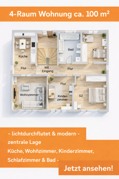 Thumbnail-✅ Sanierte 4-Raumwohnung - Große Küche und Großes Bad mit Fenster