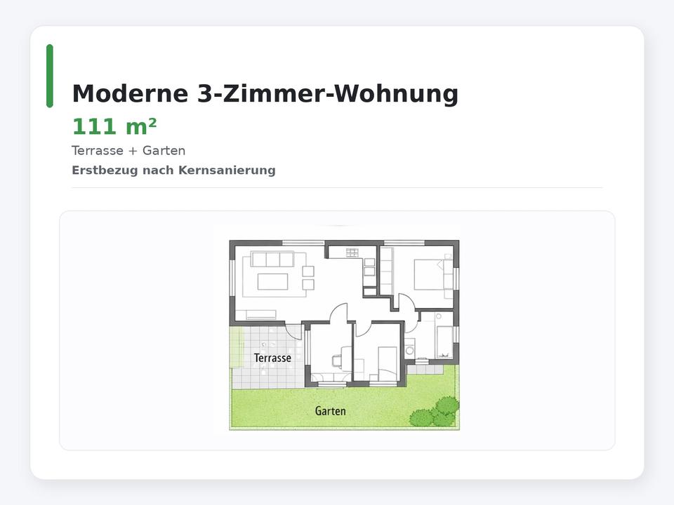 Thumbnail-3-Zimmer Wohnung mit Terrasse & Garten – Erstbezug – Bilfingen