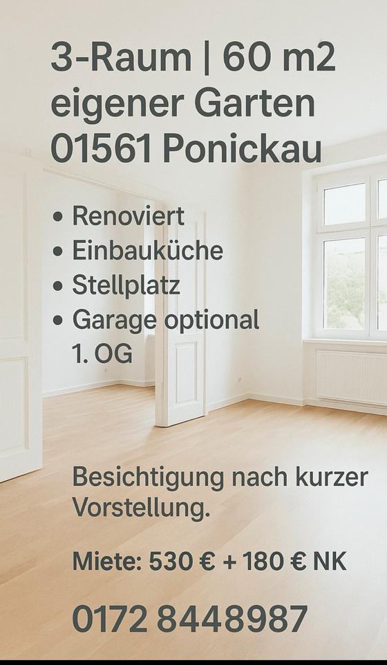 Thumbnail-3-Raum-Wohnung mit eigenem Garten | 60 m2| Ponickau