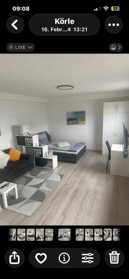 Thumbnail-Neuwertige möblierte 1Zi Kü Bad Wohnung 34qm Terrasse Garten