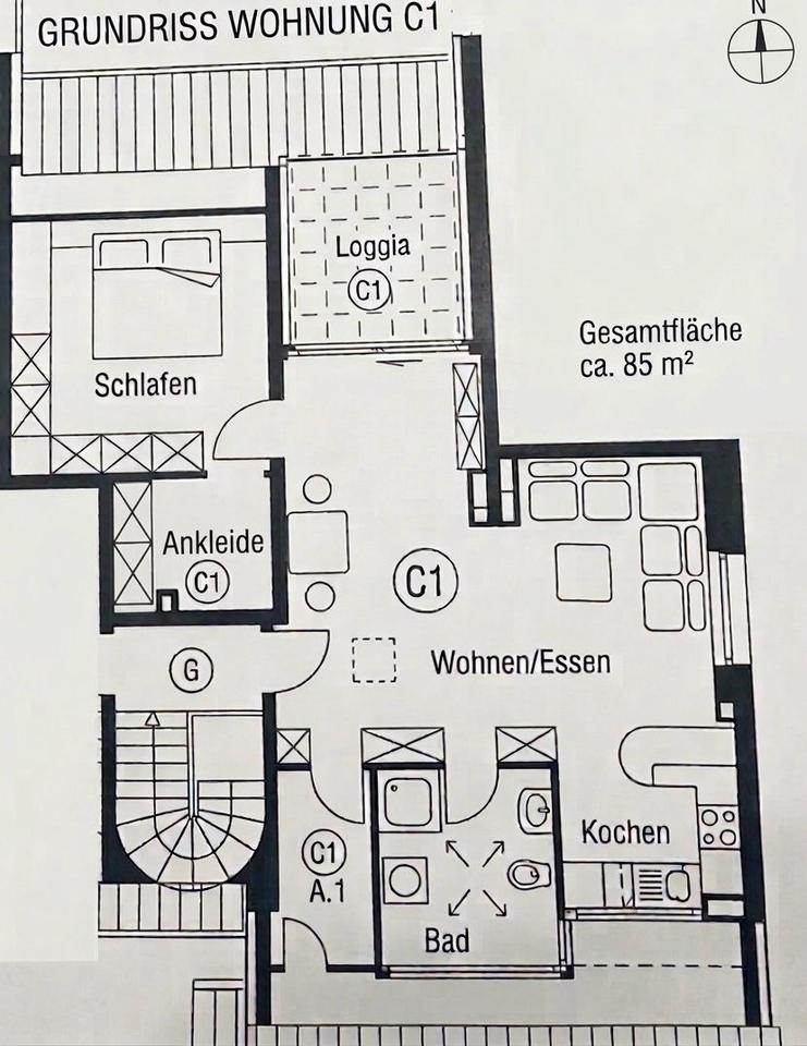Thumbnail-2,5 Zimmer Dachgeschosswohnung 65qm2