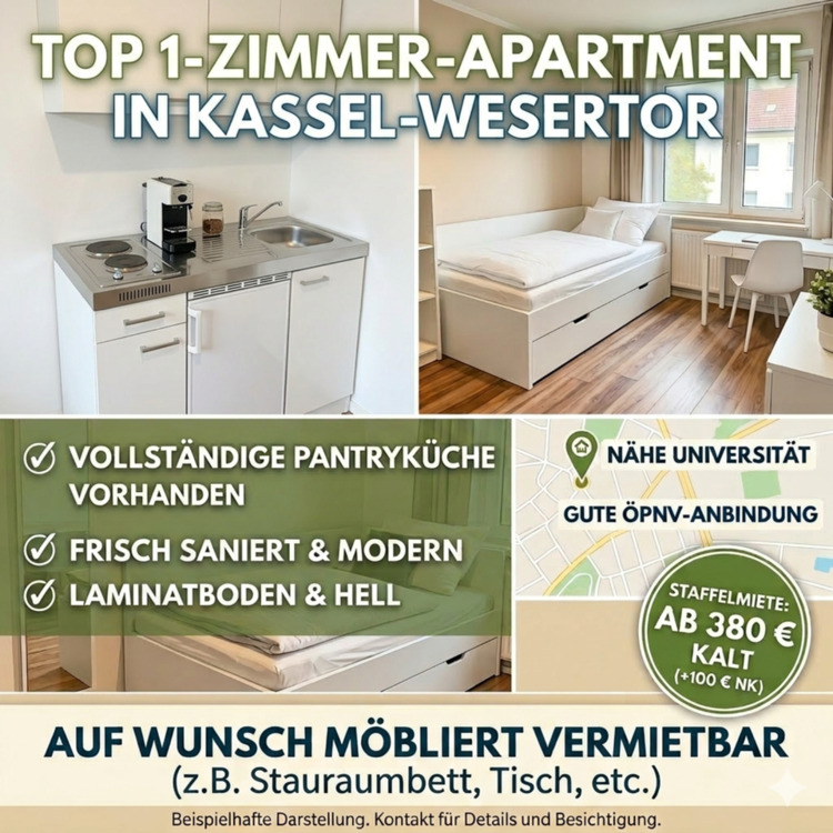 Thumbnail-Frisch saniertes 1-Zimmer-Apartment inkl. Pantryküche