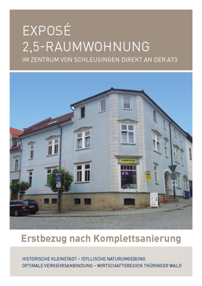 Thumbnail-Freundliche 2,5-Zimmer-Wohnung im Zentrum von Schleusingen