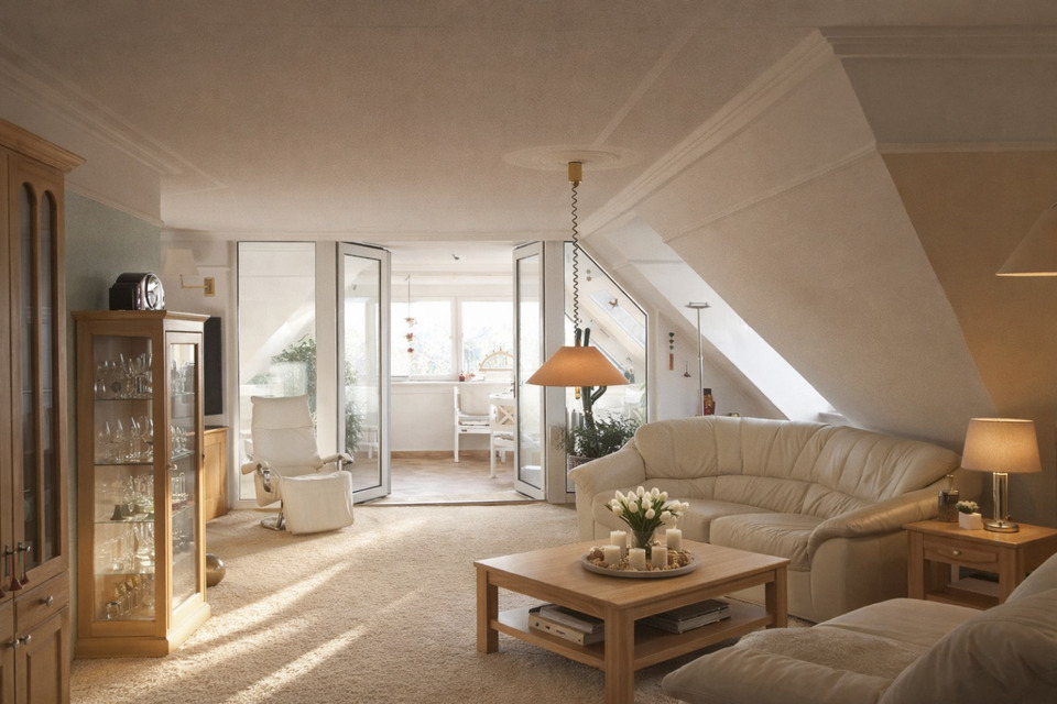 Thumbnail-Große 5-Zimmer Dachgeschosswohnung (155 m²) mit Aufzug & Loggia – herrlichen Stadtblick