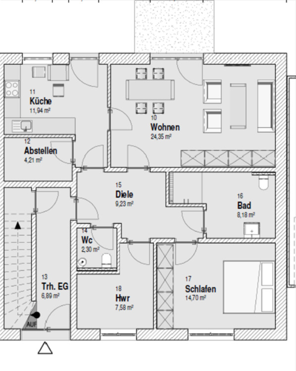 Thumbnail-Helle Zweizimmerwohnung mit Südterrasse - Neubau, Seniorengerecht