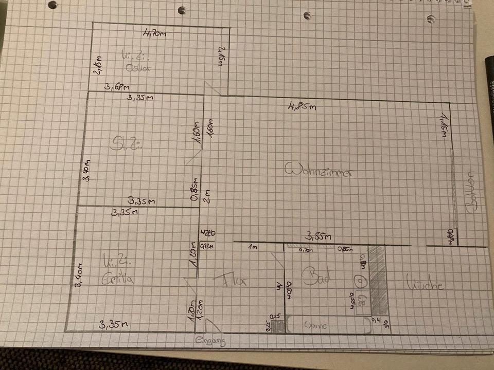 Thumbnail-4-Raum Wohnung 80qm Einbauküche Laminat Loggia Stellplatz
