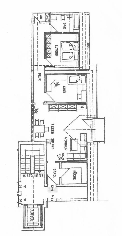 Thumbnail-3-Zi.-Wohnung mit Balkon und Küche