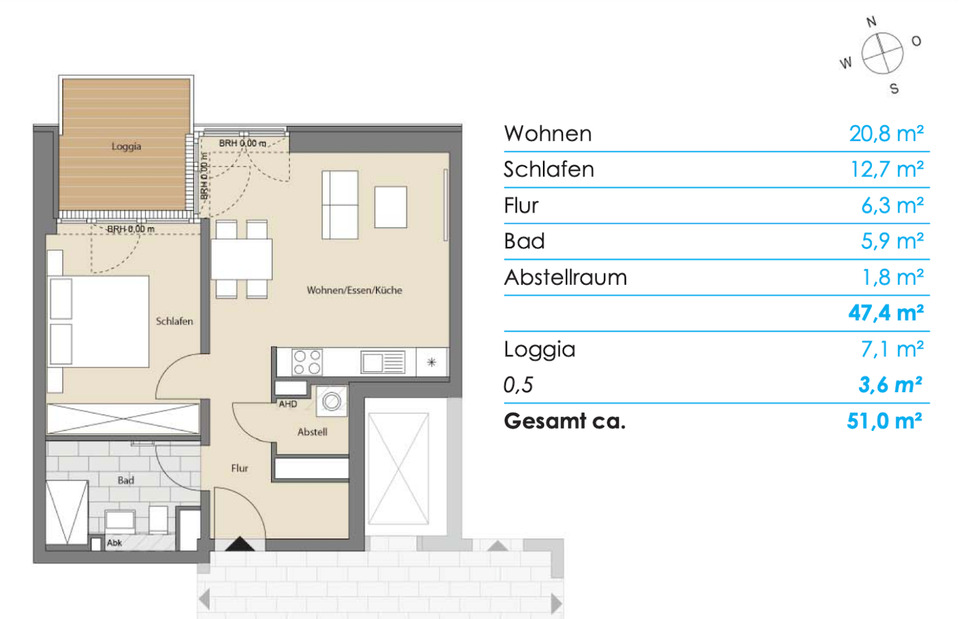 Thumbnail-Luxuriöse, möblierte 2-Zimmer Wohnung mit Balkon an der Förde