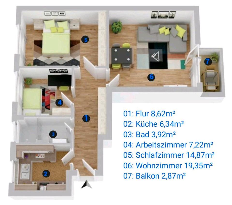 Thumbnail-‼️3 Zi-Wohnung voll möbliert Erstbezug nach Sanierung ‼️