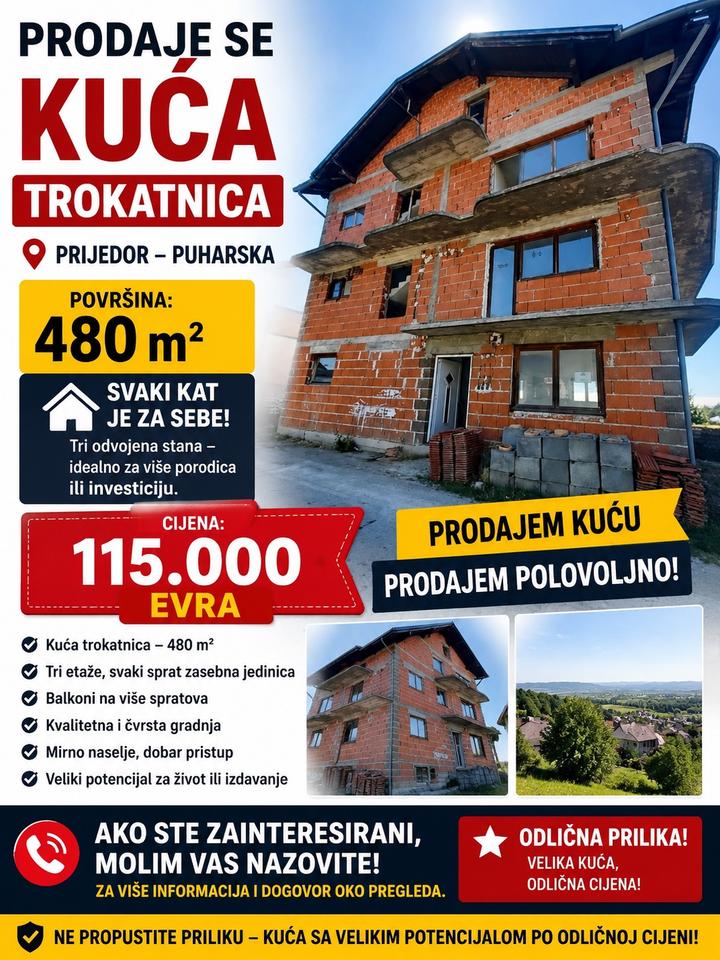 Thumbnail-HAUS ZU VERKAUFEN – Bosna i Hercegovina PRIJEDOR, PUHARSKA