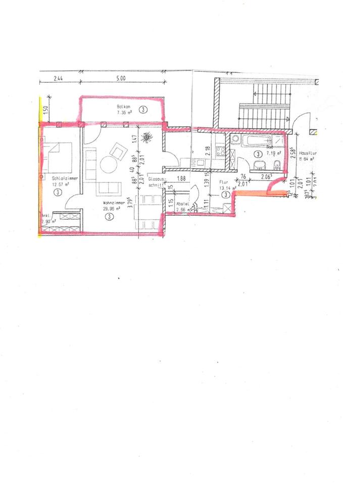 Thumbnail-Große 2,5 Zi. Wohnung, 81 m² m. Balkon, Rödental Stadtmitte Rath.