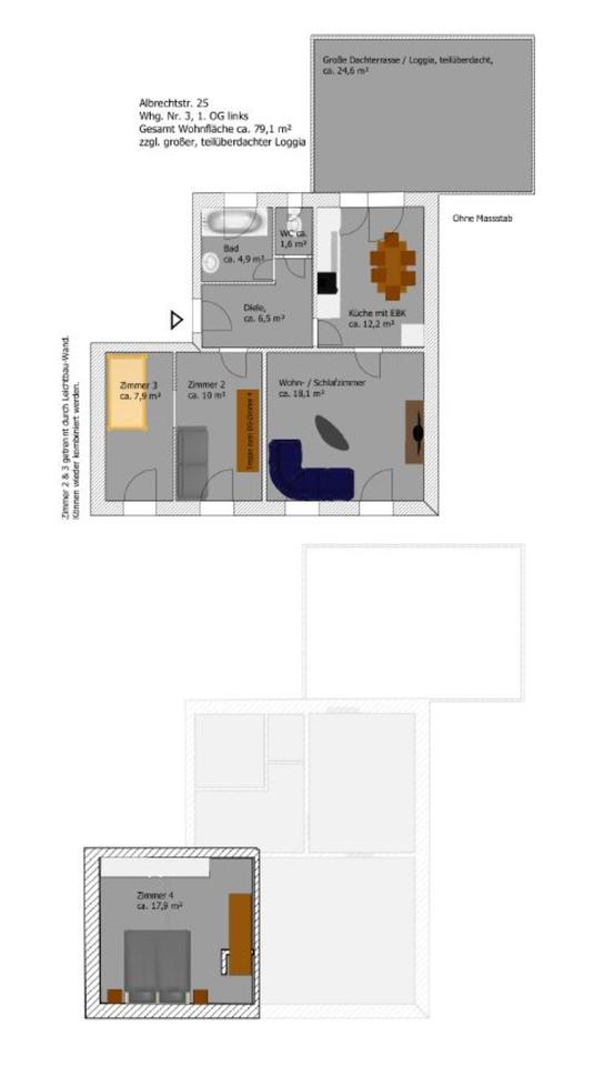 Thumbnail-3,5 Zimmer-Wohnung mit großer Terrasse in 42655 Solingen