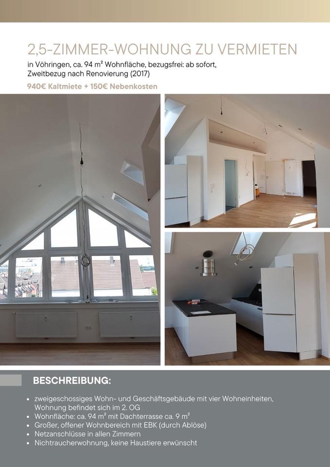 Thumbnail-Schöne, helle 2,5 Zimmer Wohnung mit Dachterrasse bis