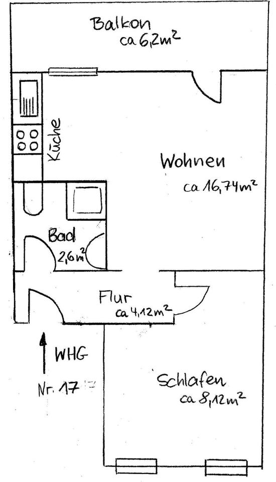 Thumbnail-2 Zimmer Wohnung mit Balkon