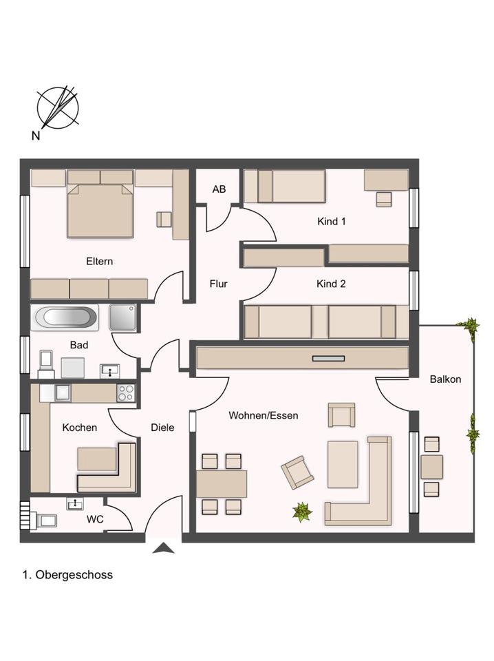 Thumbnail-4 Zimmer Wohnung mit Garage