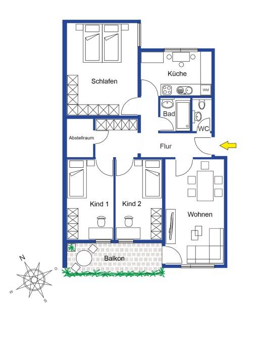 Thumbnail-4 Zimmer Wohnung auf dem Goldberg zu vermieten